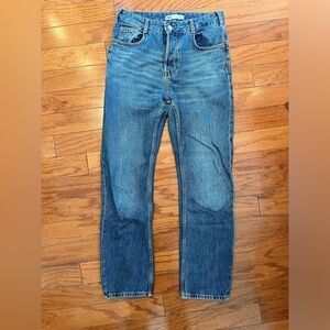High waisted zara denim straight leg jeans